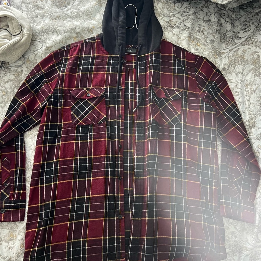 Plaid Hooded Flannel Shirt